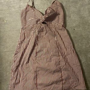 Maroon Striped Dress